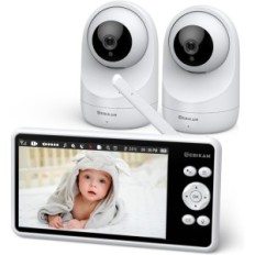 Elektronisk Nanny Sebikam 5 "720p, 2 kameraer, 4000mAh, PTZ 355 °, VOX, Night