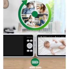 Elektronisk Nanny Sebikam 5 "720p, 2 kameraer, 4000mAh, PTZ 355 °, VOX, Night