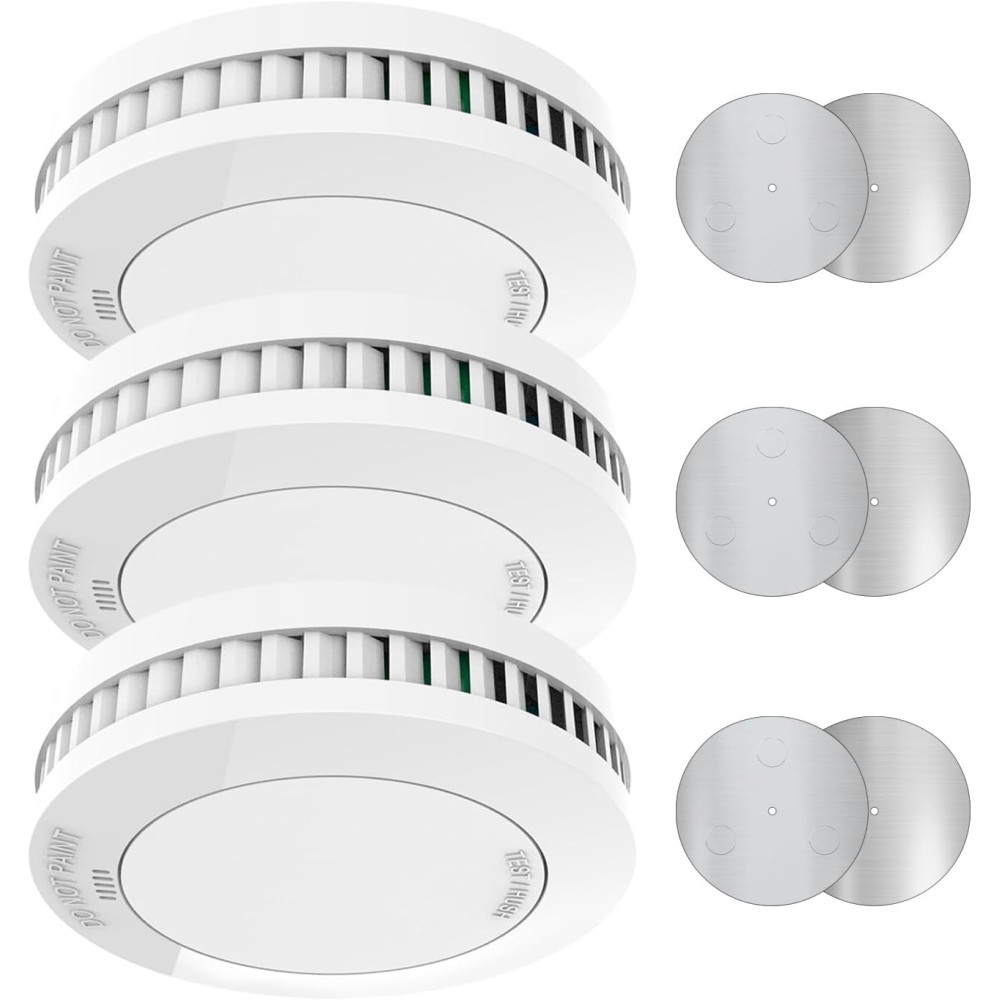 Sensores de fumaça Xindum SM01, mini 3 PCs, TÜV, sem piscar, branco