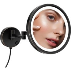 Make-up Makeup 7x, LED 3 colors, wall, Ø21,5 cm, black / brown