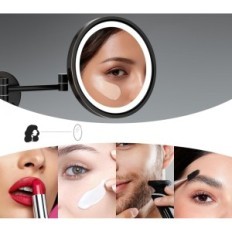 Make-up Makeup 7x, LED 3 colors, wall, Ø21,5 cm, black / brown