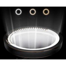 Make-up makeup 7x, LED 3 farver, væg, ø21,5 cm, sort / brun