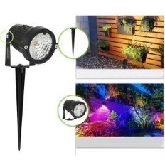 Trädgårdslampa AhotsUK 5W LED, IP66, RGB, fast, set 8 st, G-klass