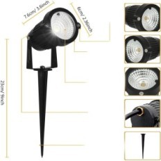 Trädgårdslampa AhotsUK 5W LED, IP66, RGB, fast, set 8 st, G-klass