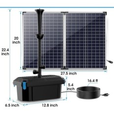 Facturatie-filtratiesysteem 70 W Solar 2500L / h om 4.200L te PEDELEN, gebruikt