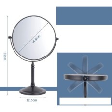 Kosmetisk vogn Speil 10x med belysning, dobbelt 20 cm, svart
