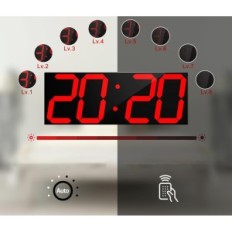 Wandklok LED CHKOSDA CH3386 / CH3387, 18 "MODERNE LED Digitale Klok met groot display voor kantoor of woonkamer