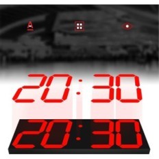 Sienas pulkstenis LED CHKOSDA CH3386 / CH3387, 18 "Mūsdienu LED digitālais pulkstenis ar lielu displeju birojam vai dzīvojamā is