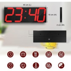 Horloge murale LED chkosda CH3386 / CH3387, 18 "Horloge numérique LED moderne avec grand écran pour bureau ou salon