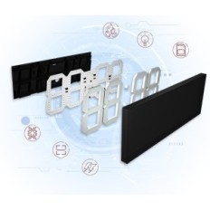 Reloj de pared LED CHKOSDA CH3386 / CH3387, 18 "Reloj digital LED moderno con pantalla grande para oficina o sala de estar