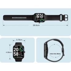SmartWatch IDW15, Bluetooth, IP68, pre Android / iOS, čierna, poškodená