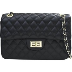 Bolsa de couro acolchoado na moda mulher elegante do ombro elegante com desenhos decorativos