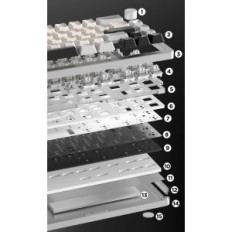 Yunzii Al66 Keyboard QWERTY, langaton, mekaaninen, RGB, hopea