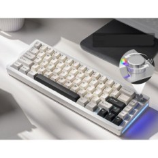 YUNZII AL66 QWERTY billentyűzet, vezeték nélküli, mechanikus, RGB, ezüst
