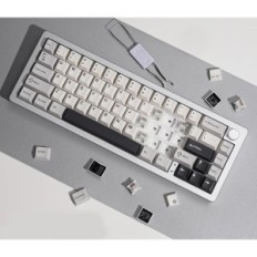 Yunzii AL66 Klávesnica QWERTY, bezdrôtové, mechanické, RGB, striebro