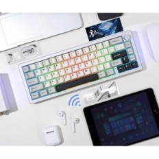 Yunzii Al66 tipkovnica QWERTY, Wireless, Mehanički, RGB, Silver