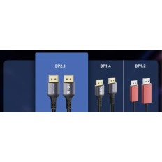 Stouchi kábel 16KD10 DP 2.1 / 2.0, 10m, 80Gbps, HDR, DS2.1.2a, FreeSync