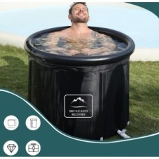 Bagno B & Y pieghevole 90x75cm, con coperchio, per terapia ad acqua fredda, per adulti