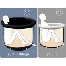 Foldable B & Y Bath 90x75cm, with cover, for cold water therapy, for adults