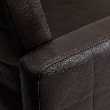 Fauteuil de coiffure Gabbiano Ankara marron — gros plan accoudoir
