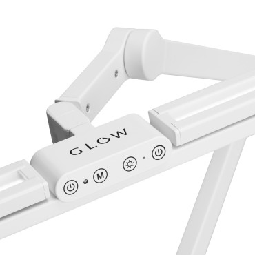 Lampe de traitement de table Glow L03 blanche — gros plan commandes