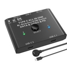 Switch KVM YOUTINGHDAV C201, 100W, 5V, 7,5 x 6 x 1 cm, NO SET