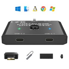 Switch Kvm YotinghDav C201, 100W, 5V, 7,5 x 6 x 1 cm, Nessun set