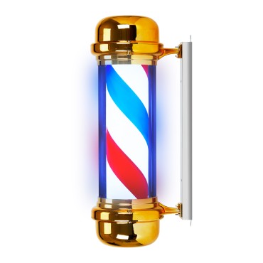 Plafon Iluminado Barbeiro BB-02 dourado grande — vista lateral