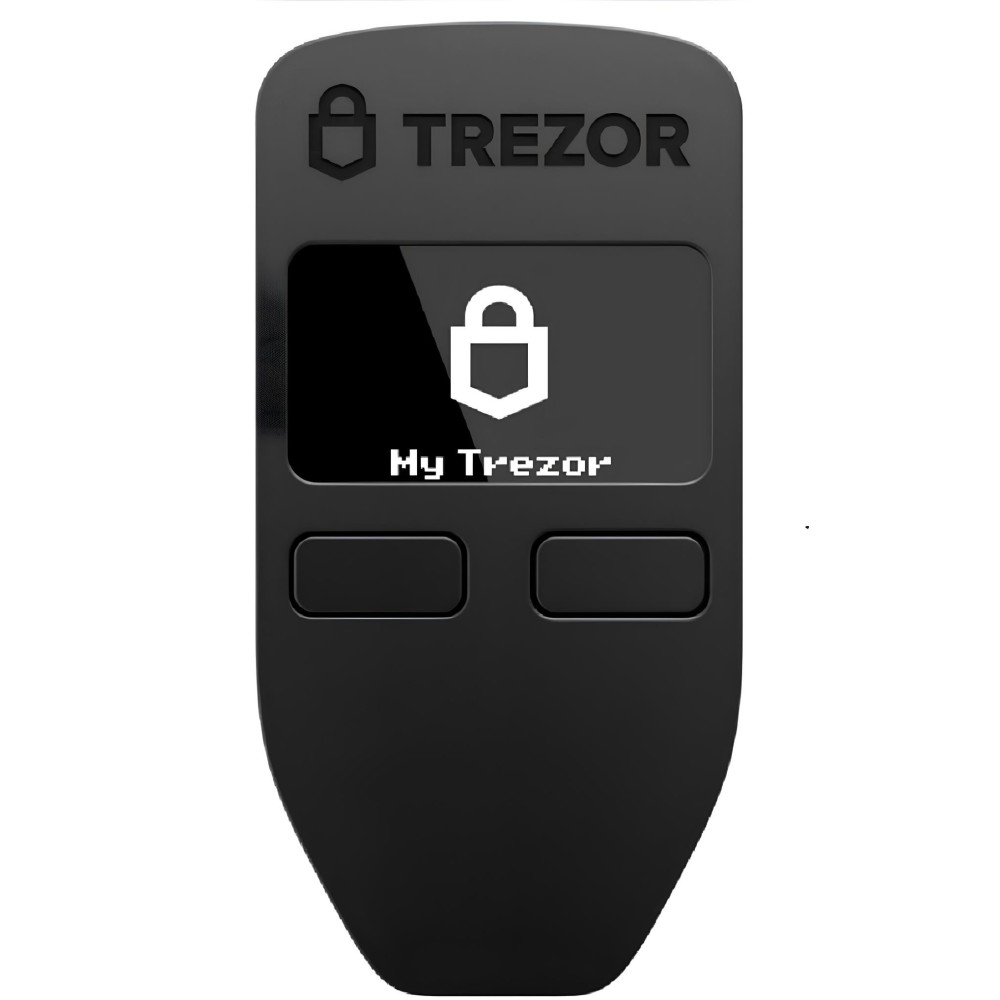 Begagnade Trezor en säker hårdvara plånbok för Cryptovalut (svart)