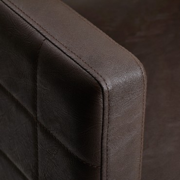 Fauteuil de coiffure Gabbiano Ankara marron — gros plan accoudoir