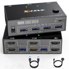 Controller KCM KCEVE KC-KVM202AS per 2 computer, 4xUSB 3.0, 4K @ 60Hz, utilizzato