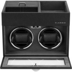 Casket automatique Vlando VJ23038 pour 2 montres, cuir, LED