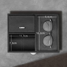 Casket automatico VlassO VJ23038 per 2 orologi, pelle, LED