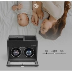 Automatická rakev Vojo VJ23038 pro 2 hodinky, kůže, LED