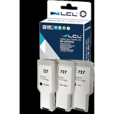 Cartucho de tinta compatível LCL 727 XL, (3 PCs: MBK, PBK, GY), sem conjunto