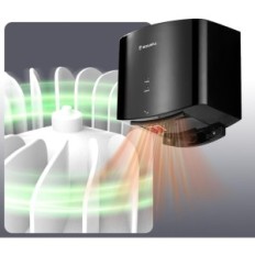 Electric hand dryer Modunful 1200W black quick-drying dryer with automatic sensor and modern design