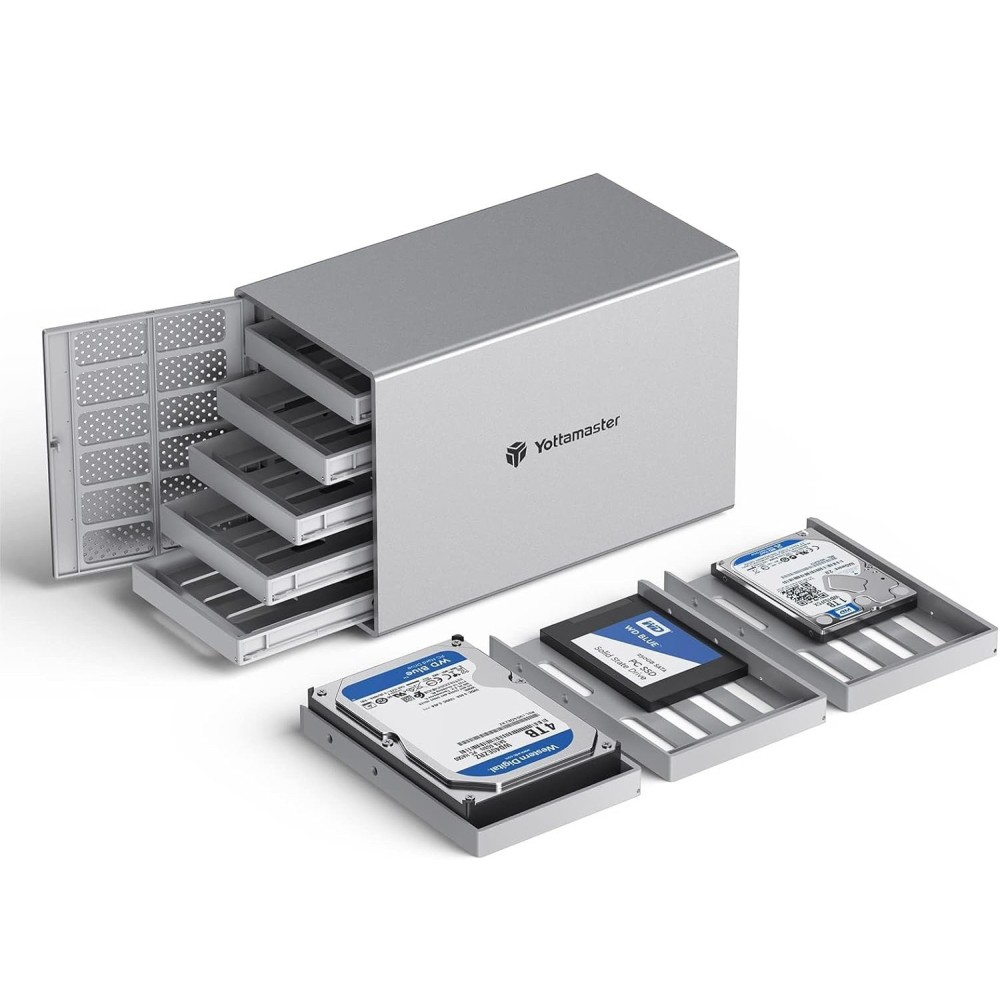 YottaMaster PS500RC3-RAID USB-C alluminio 5x16TB HDD HDD SSD