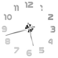 3d muurklok zilver kleverig modern groot decoratief interieur