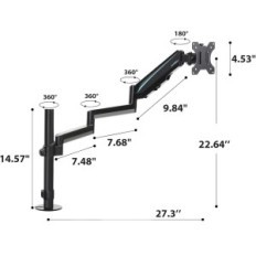 Ramię na monitor EUREKA ERK-MA02-12P, 13-32", do 8 kg, VESA