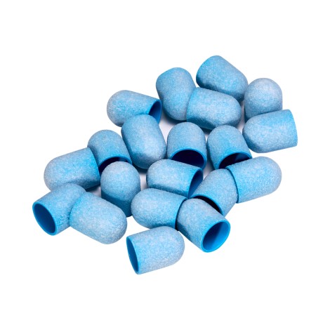 Exo blue med abrasive cap 13mm / 150 20pcs Hard Cap — items shown together