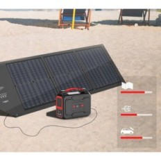 Poškozený přenosný Powkey R100 100W, 99 W elektrárna s výstupem 230 V