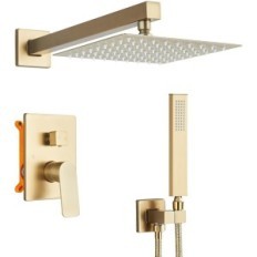 Un ensemble de douche TVTIUO 20cm flexible, imperméable, doré doré