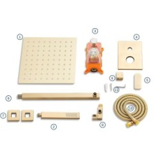 En fleksibel Tvtiuo 20cm dusjsett, Raincoat, Golden Golden