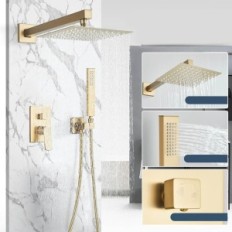 A flexible tvtiuo 20cm shower set, raincoat, golden golden