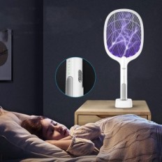 Elektrický balíček na mouchách Dangzw WD-947 bezpečné síťoviny pro zabíjení komárů a hmyzu s baterií a stojanem