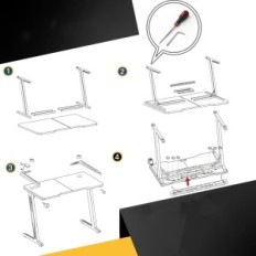 Computer desk Klim, black, height 140 cm, exhibition