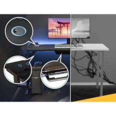 Computer desk Klim, black, height 140 cm, exhibition