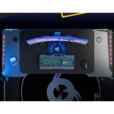 Computer Desk Klim, Nero, Altezza 140 cm, Mostra