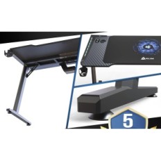 Computer Desk Klim, Nero, Altezza 140 cm, Mostra