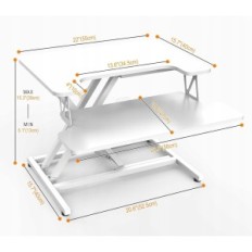 Bojāts tabulas regulējams Ergomaker DC02 55cm ar regulējamu augstumu, baltu